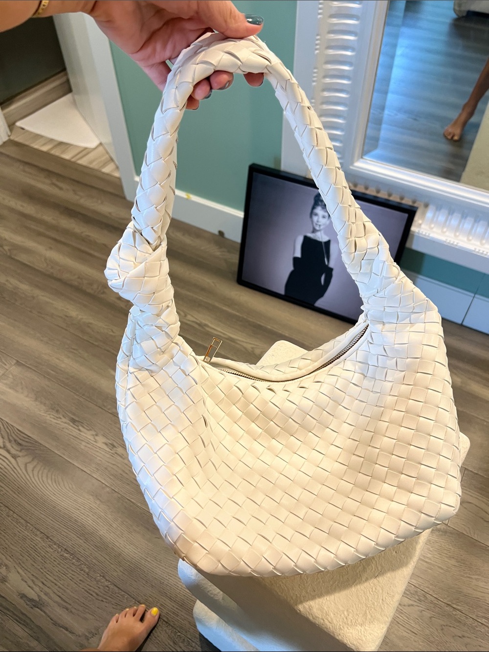 a new day Woven Cream Shoulder Bag with Braided Handle - Picture 2 of 2